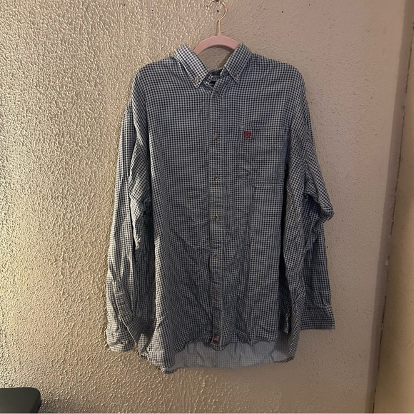 Ariat Flame Resistant Basic Work Shirt Button Up Size XXL Blue Plaid Everyday - Picture 1 of 16